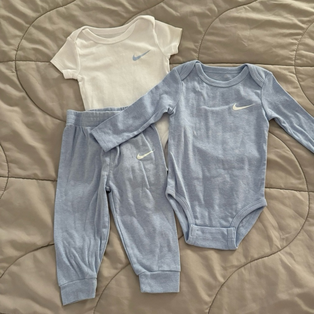 Nike Infant Blue and White Bodysuit Set
